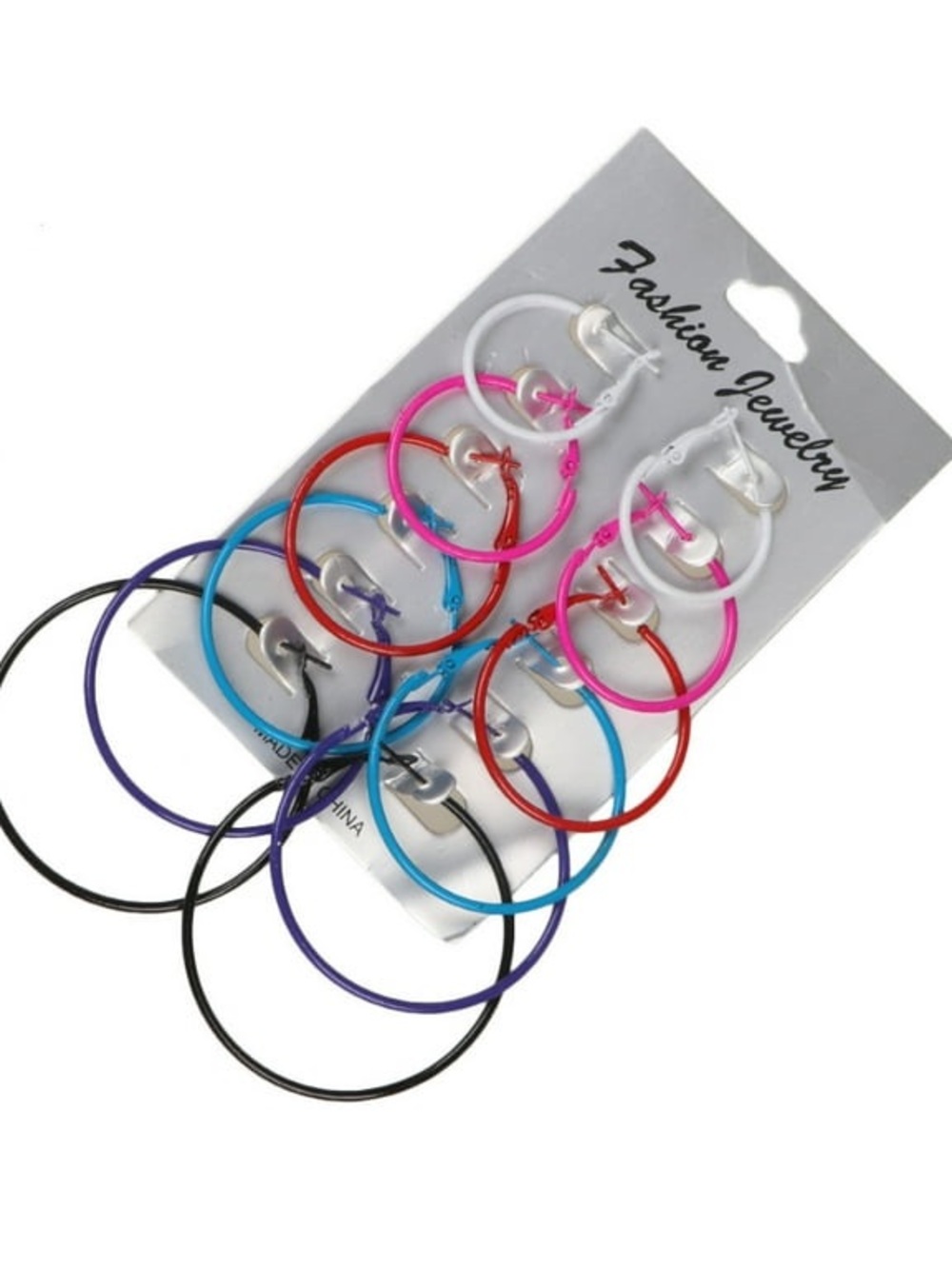 Fashion Jewelry Multi-Color Hoop Earring Set